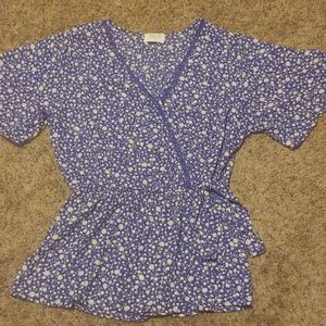 Blue patterned blouse